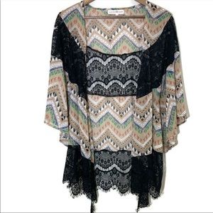 Altar’d State boho black lace cardigan